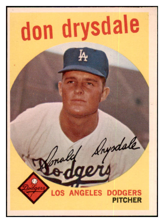 1959 Topps Baseball #387 Don Drysdale Dodgers EX-MT 501228