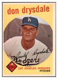 1959 Topps Baseball #387 Don Drysdale Dodgers EX-MT 501228