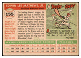 1955 Topps Baseball #155 Eddie Mathews Braves EX 501250