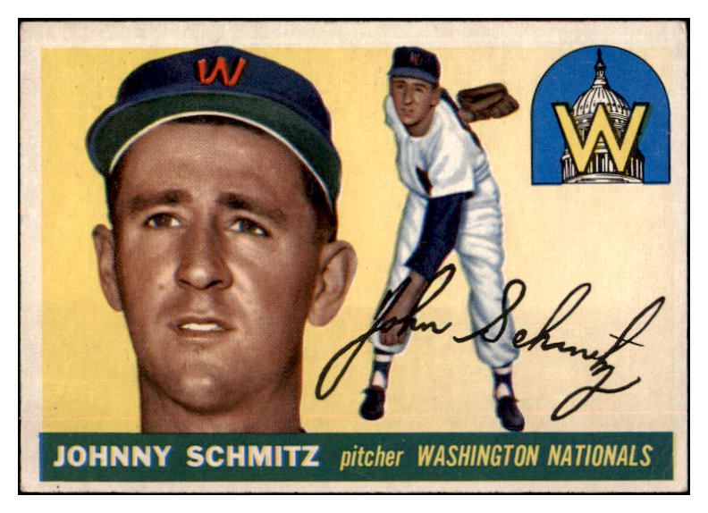 1955 Topps Baseball #159 Johnny Schmitz Senators EX-MT 501316