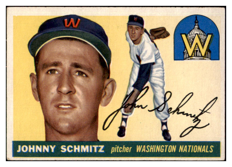 1955 Topps Baseball #159 Johnny Schmitz Senators EX 501317