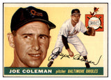 1955 Topps Baseball #162 Joe Coleman Orioles EX-MT 501331