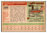 1955 Topps Baseball #165 Don Johnson Orioles NR-MT 501346