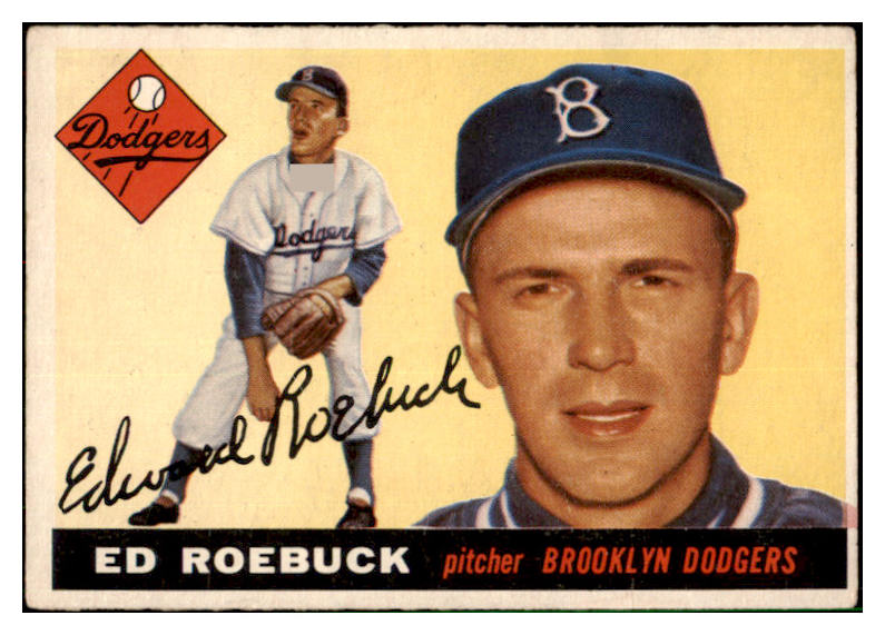 1955 Topps Baseball #195 Ed Roebuck Dodgers VG-EX 501466