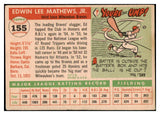 1955 Topps Baseball #155 Eddie Mathews Braves VG-EX 501541