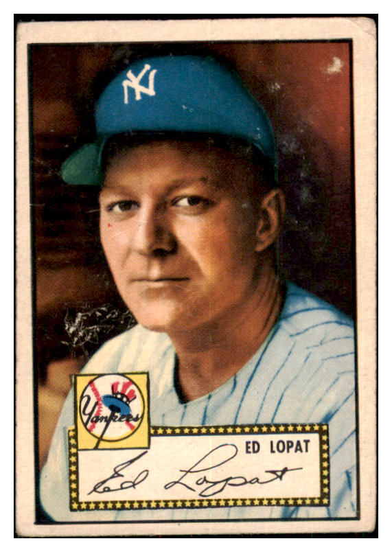 1952 Topps Baseball #057 Eddie Lopat Yankees Good Red 501548