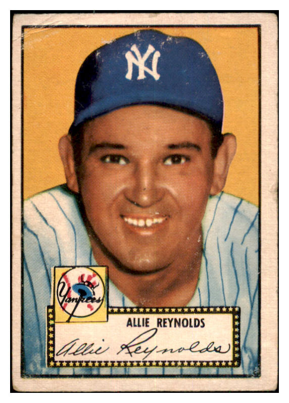 1952 Topps Baseball #067 Allie Reynolds Yankees Good Red 501549