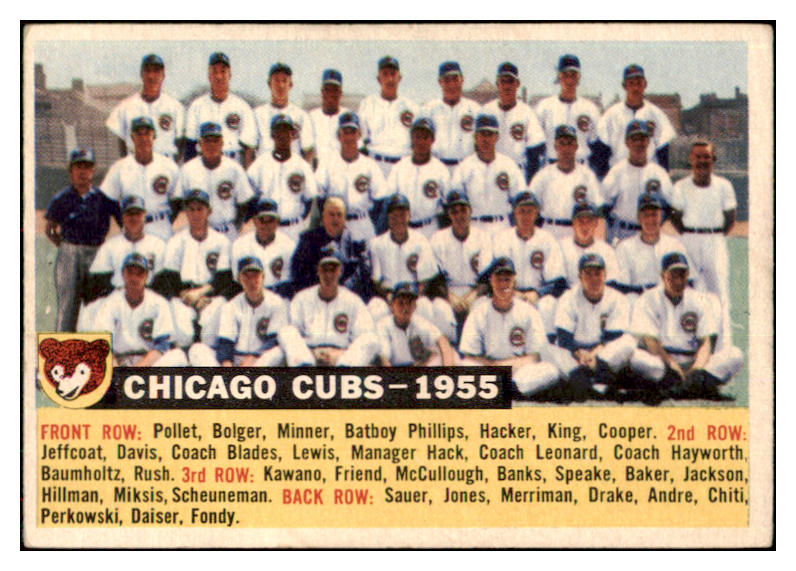 1956 Topps Baseball #011 Chicago Cubs Team EX+/EX-MT Dated 501581