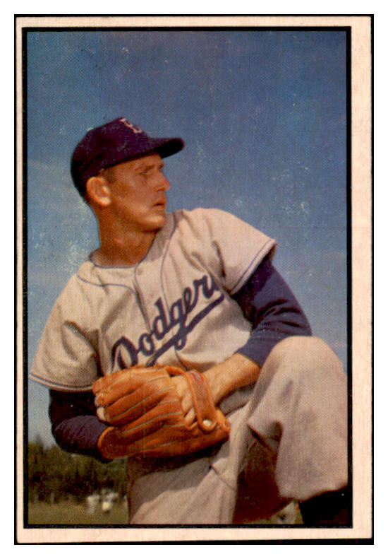 1953 Bowman Color Baseball #129 Russ Meyer Dodgers EX 501637