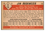 1953 Bowman Color Baseball #136 Jim Brideweser Yankees EX 501642