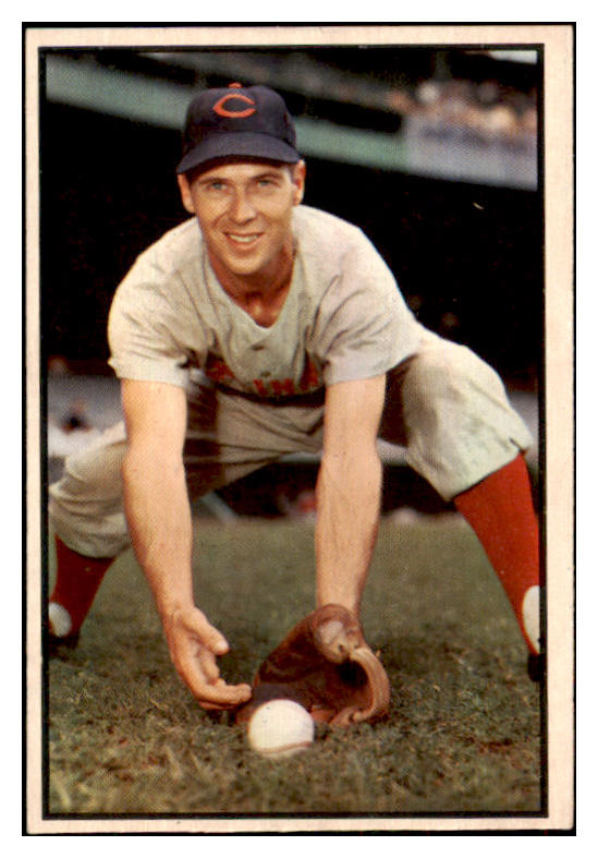 1953 Bowman Color Baseball #108 Bobby Adams Reds EX 501667