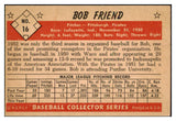 1953 Bowman Color Baseball #016 Bob Friend Pirates EX-MT 501736