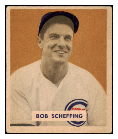 1949 Bowman Baseball #083 Bob Scheffing Cubs EX+/EX-MT Name Front 501765