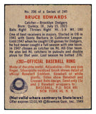 1949 Bowman Baseball #206 Bruce Edwards Dodgers VG-EX 501775