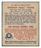 1949 Bowman Baseball #240 Babe Young Yankees EX 501776