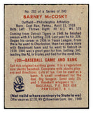 1949 Bowman Baseball #203 Barney McCosky A's EX 501778