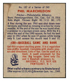 1949 Bowman Baseball #187 Phil Marchildon A's EX-MT 501795