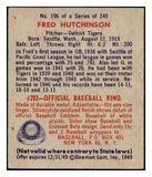 1949 Bowman Baseball #196 Fred Hutchinson Tigers NR-MT 501802