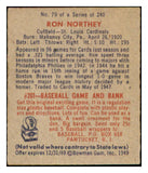 1949 Bowman Baseball #079 Ron Northey Cardinals NR-MT 501814