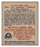 1949 Bowman Baseball #038 Emil Verban Cubs NR-MT 501819