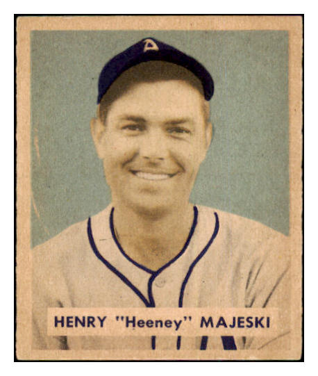 1949 Bowman Baseball #127 Henry Majeski A's NR-MT Print 501820
