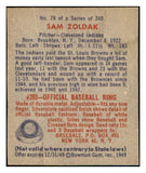 1949 Bowman Baseball #078 Sam Zoldak Indians NR-MT No Name 501828