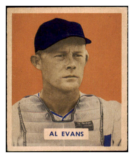 1949 Bowman Baseball #132 Al Evans Senators EX-MT Script 501859