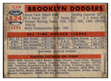 1957 Topps Baseball #324 Brooklyn Dodgers Team EX 501942