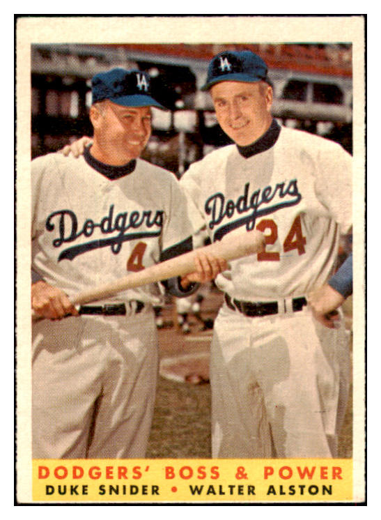 1958 Topps Baseball #314 Duke Snider Walter Alston EX 501968