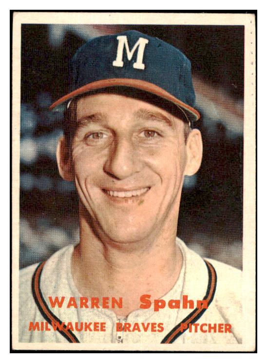 1957 Topps Baseball #090 Warren Spahn Braves EX+/EX-MT 501980