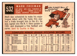 1959 Topps Baseball #532 Mark Freeman A's NR-MT 502009