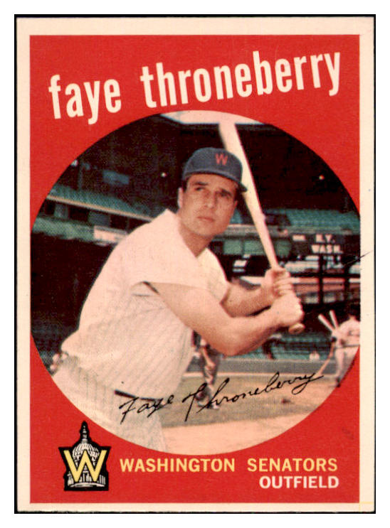 1959 Topps Baseball #534 Faye Throneberry Senators NR-MT 502010