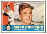 1960 Topps Baseball #525 Marv Breeding Orioles NR-MT 502087