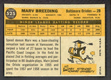 1960 Topps Baseball #525 Marv Breeding Orioles EX-MT 502088