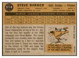 1960 Topps Baseball #514 Steve Barber Orioles NR-MT 502103