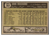 1961 Topps Baseball #363 John Roseboro Dodgers EX-MT 502119
