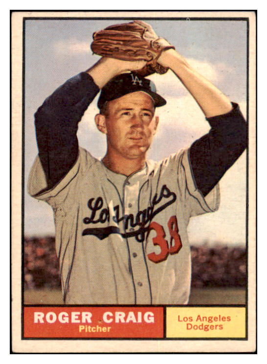 1961 Topps Baseball #543 Roger Craig Dodgers EX 502132