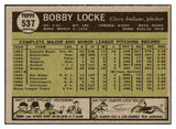 1961 Topps Baseball #537 Bobby Locke Indians EX-MT 502146