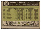 1961 Topps Baseball #539 Johnny Klippstein Senators VG-EX 502148