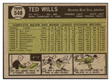 1961 Topps Baseball #548 Ted Wills Red Sox EX-MT 502153