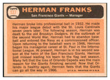 1966 Topps Baseball #537 Herman Franks Giants EX-MT 502328