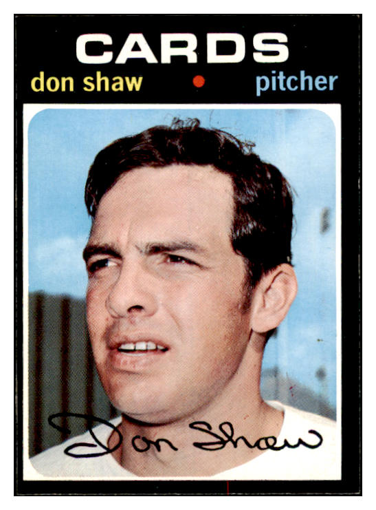1971 Topps Baseball #654 Don Shaw Cardinals NR-MT 502409