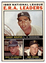 1964 Topps Baseball #001 N.L. ERA Leaders Sandy Koufax EX-MT 502491