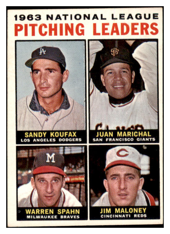 1964 Topps Baseball #003 N.L. Win Leaders Sandy Koufax EX-MT 502492