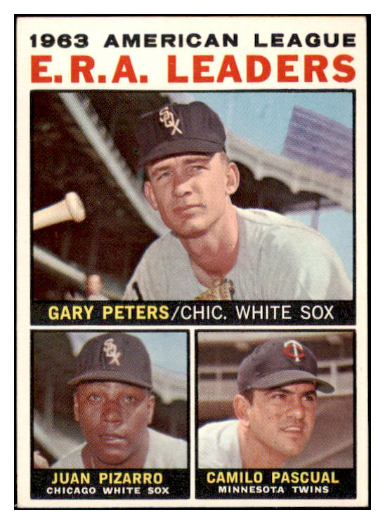 1964 Topps Baseball #002 A.L. ERA Leaders Pascual EX-MT 502493