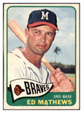 1965 Topps Baseball #500 Eddie Mathews Braves VG-EX 502513