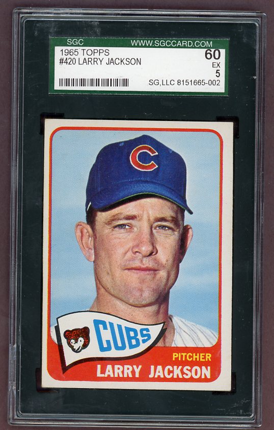 1965 Topps Baseball #420 Larry Jackson Cubs SGC 5 EX 502563