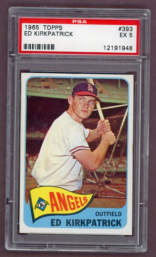 1965 Topps Baseball #393 Ed Kirkpatrick Angels PSA 5 EX 502593