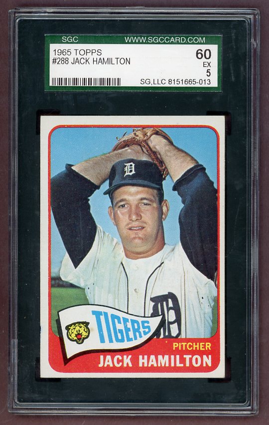 1965 Topps Baseball #288 Jack Hamilton Tigers SGC 5 EX 502602