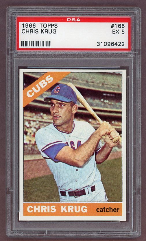 1966 Topps Baseball #166 Chris Krug Cubs PSA 5 EX 502603